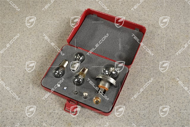 Spare bulbs and fuses kit, Box / 6V for Porsche 356 A/B