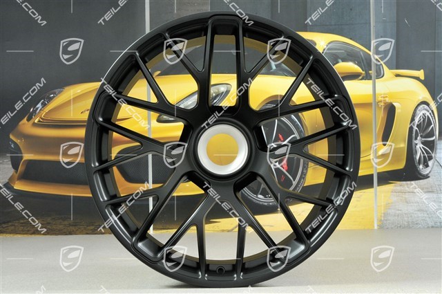 20" Turbo S Felgen Satz, Zentralverschluss, 9J x 20 ET51 + 11,5J x 20 ET56, in Schwarz-Matt (in schwarz seidenglanz)