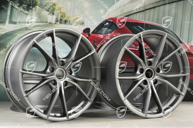 20" Felgensatz Carrera S IV, Felgen 8,5 J x 20 ET49 + 11,5 J x 20 ET56, Platinum Seidenmatt