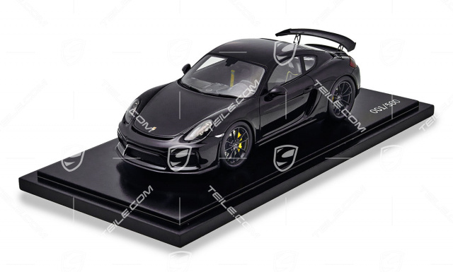 Modellauto Porsche Cayman GT4, in Schwarz, Limited Edition 1/500, Maßstab 1:18