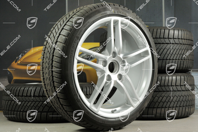 19" Komplet kół zimowych Carrera, 8,5J x 19 ET54 + 11J x 19 ET69, opony zimowe Continental 235/40 R19 + 285/35 R19, z czujnikami ciśnienia RDK