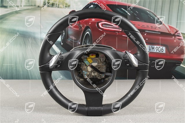 Steering wheel, multifunction, PDK, Sport-Chrono, smooth leather, black