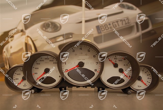 Instrument cluster, 6-speed transmission, silver face gauges