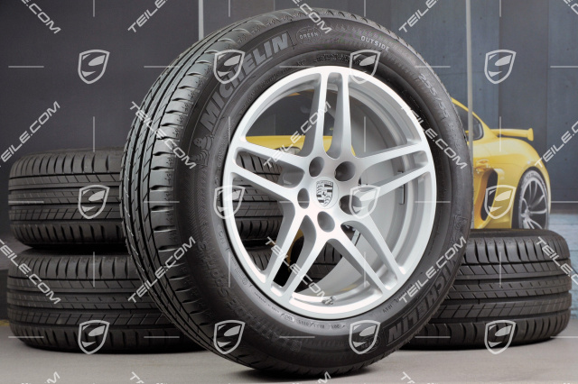 18" "Macan S" koła letnie komplet, felgi 8J x 18 ET21 + 9J x 18 ET21, opony letnie Michelin Latitude Sport 235/60 ZR 18 + 255/55 ZR 18, z czujnikami ciśni