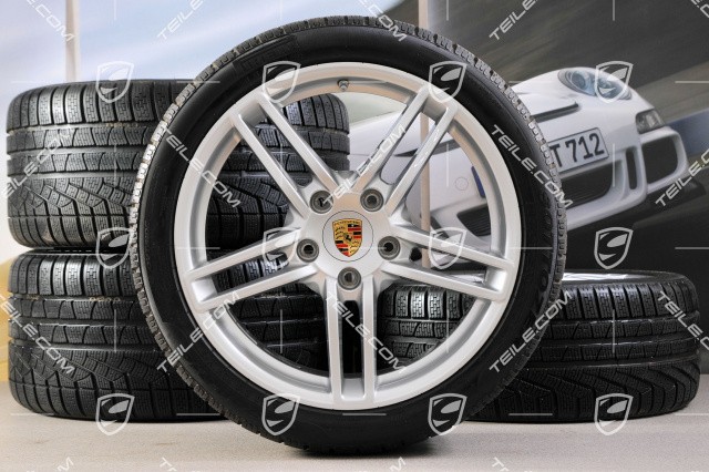 19" winter wheel set Carrera, wheels 8,5J x 19 ET54 + 11J x 19 ET48 + winter tyres 235/40 R19 + 295/35 R19, TPMS