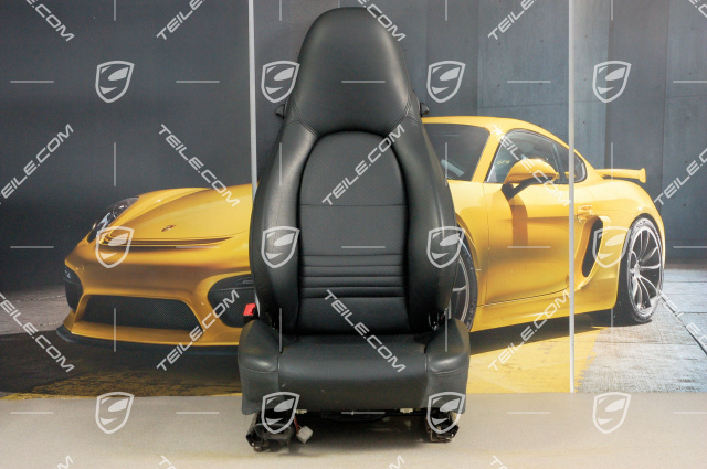 Seat, manual adjustable, leather/Leatherette, Black, damage, L