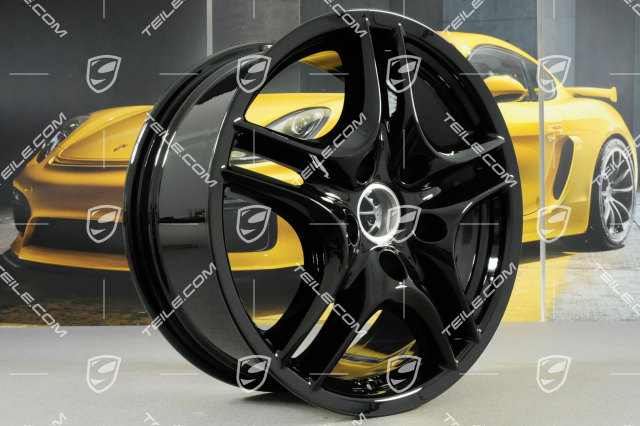 18-inch Cayenne Turbo II wheel set, 8J x 18 ET 57, Facelift, black high gloss