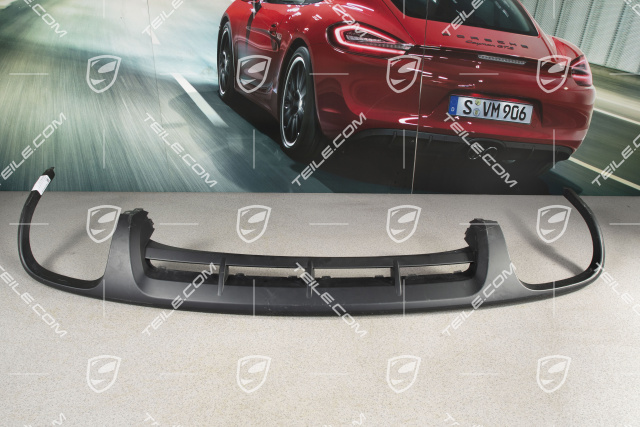 Rear bumper spoiler / lower part trim, Aerokit / GTS, car with trailer coupling, black matte