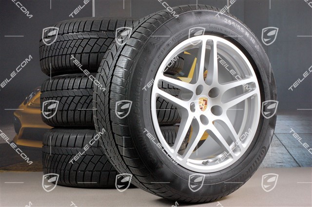 18-inch "Macan S" Winter wheel set, rims 8J x 18 ET21 + 9J x 18 ET21, winter tyres Continental ContiWinterContact 235/60 ZR 18 + 255/55 ZR 18, with TPMS
