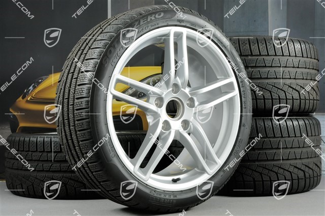 19" winter wheel set Carrera, wheels 8,5J x 19 ET54 + 11J x 19 ET48 + NEW winter tyres 235/40 R19 + 295/35 R19, without TPMS
