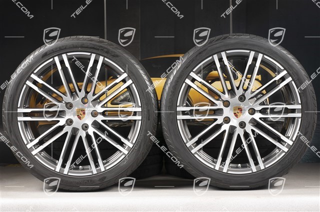 21-inch summer wheels set Turbo III, rims 10J x 21 ET50 + Yokohama summer tyres 295/35 R21, with TPM, NEW-only 30km (from a new Vehicle)