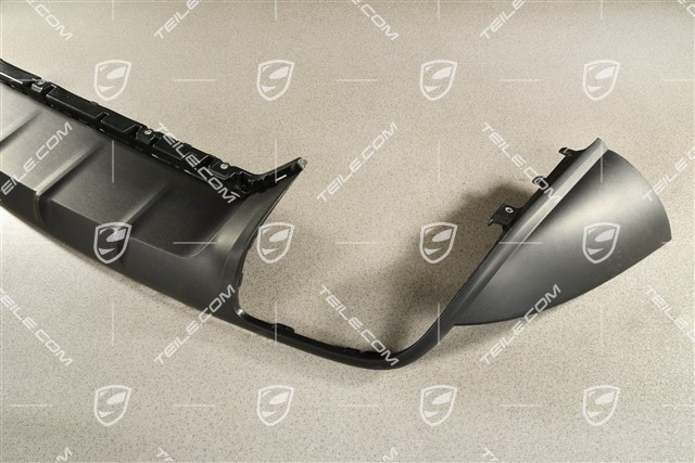 Rear bumper, lower cover / diffuser, without Tow ball, Black matte