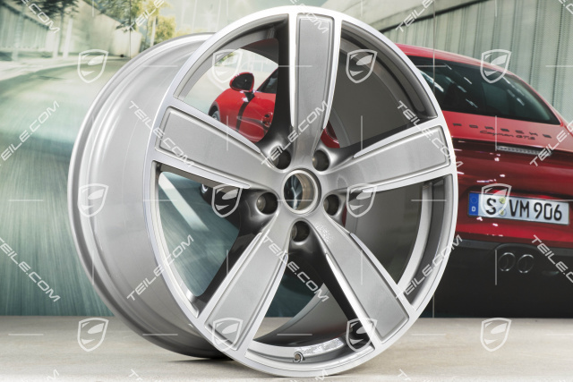 22-inch wheel rim set, Cayenne Sport Classic, 10J x 22 ET48 + 11,5J x 22 ET61, Platinum Silver