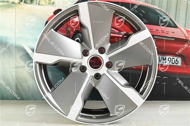 21-inch wheel rim Taycan Exclusive Design, 11,5J x 21 ET66, Platinum satin-matt, rear, R