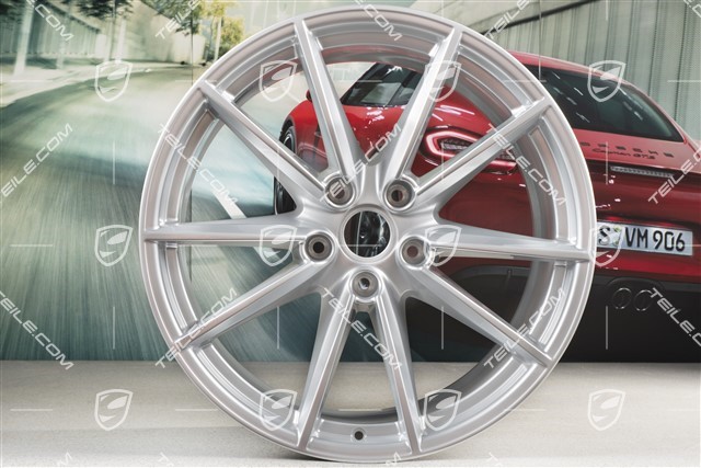 20+21-inch wheel rim set Carrera S, rims: front 8,5J x 20 ET53 + rear 11,5J x 21 ET67, Brilliant Chrome finish