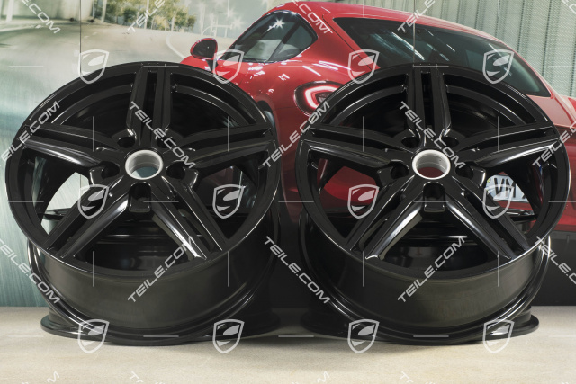 19-inch Cayenne Design II wheel set, 4x wheel 8,5J x 19 ET59, black high gloss