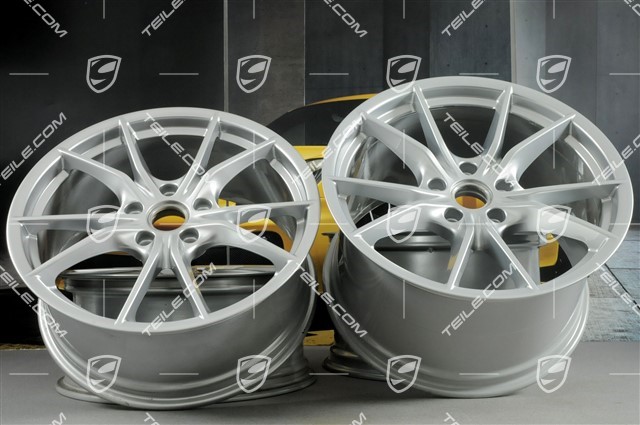 20-inch wheel rim set Carrera S IV, 8,5J x 20 ET49 + 11J x 20 ET56, for winter wheels, C4/C4S/GTS, Brilliant chrome finish