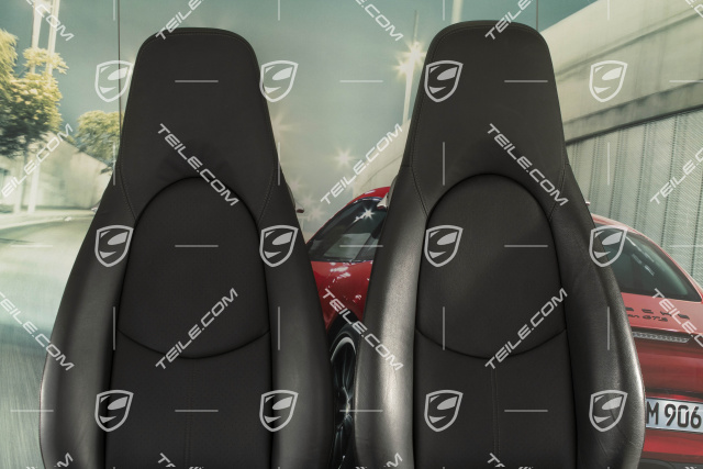 Seats, manual adjustable, leatherette, black, set (L+R)