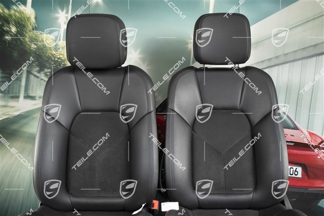 Seats, manual/electric adjustable, heating, Leatherette/Alcantara, black, set (L+R)