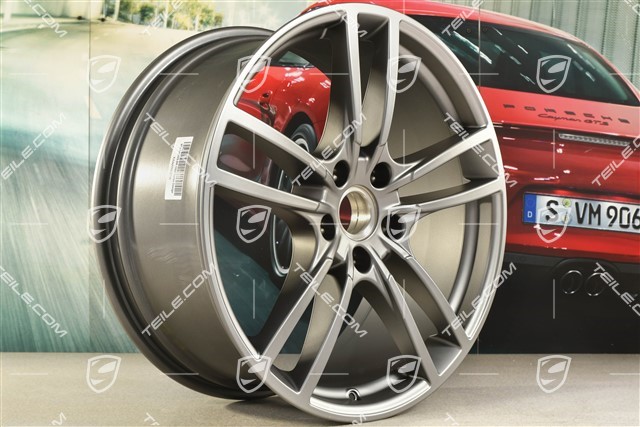 21" Felge Cayenne Turbo, 9,5J x 21 ET46, Platinum Seidenmatt