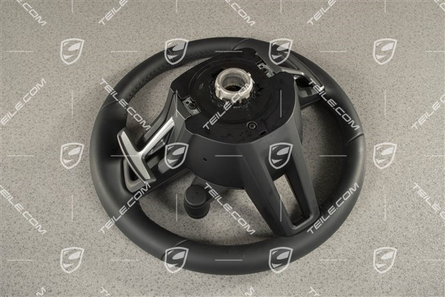 PDK, Sport, Multifunction steering wheel, leather, black / Sport Chrono Package Plus
