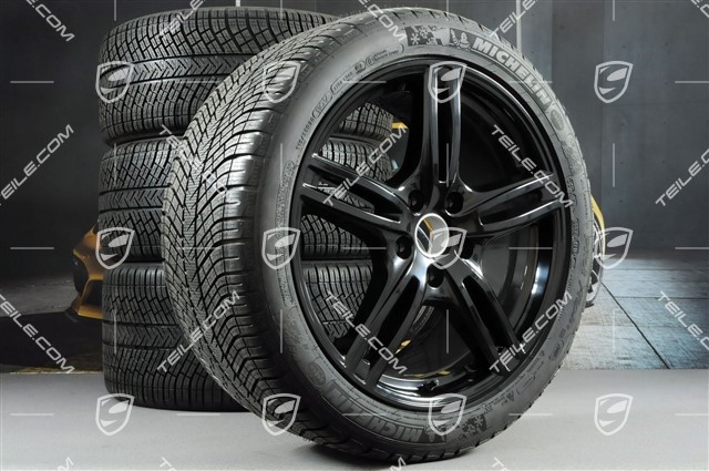 20-inch winter wheels set "Panamera Turbo", rims 9,5 J x 20 ET71 + 10,5 J x 20 ET71 + NEW Michelin Pilot Alpin 4 winter tires 275/40 R20 + 315/35 R20, black high gloss
