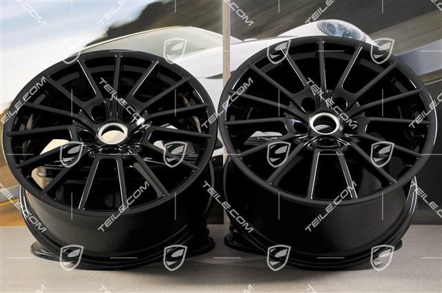 20-inch Panamera Sport wheel set, 2 x 9,5J x 20 ET 65 + 2 x 11,5 J x 20 ET 63, black