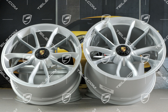 20" rims set GT3, 9J x 20 ET55 + 12J x 20 ET47, Brilliant silver