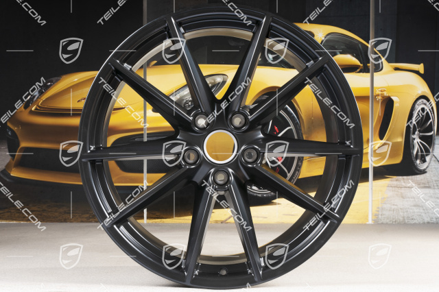 20+21-inch wheel rim set Carrera S, rims: front 8,5J x 20 ET53 + rear 11,5J x 21 ET67, black satin matt