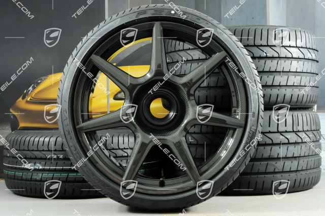 20" 911 Turbo Carbon summer wheel set, wheel rims 9J x 20 ET51 + 11,5J x 20 ET56 + summer tires 245/35 R20 + 305/30 R20, with TPMS