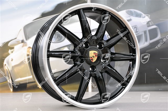 19-inch Carrera Sport wheel set, 8,5J x 19 ET55 + 11,5J x 19 ET67, high gloss black