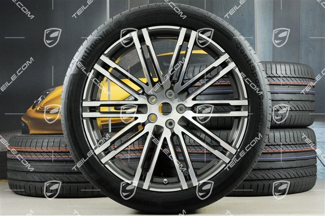 21-inch Turbo III summer wheels set, rims 9J x 21 ET26 + 10J x 21 ET19 + NEW Continental summer tyres 265/40 R 21 + 295/35 R 21, with TPMS