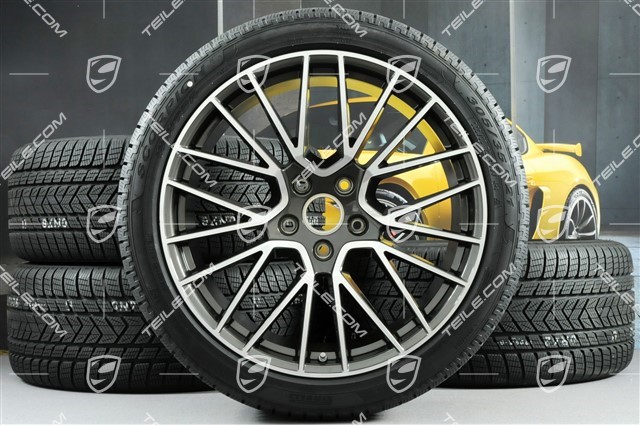 21-inch Cayenne RS Spyder winter wheel set, rims 9,5J x 21 ET46 + 11,0J x 21 ET58 + NEW Pirelli winter tyres 275/40 R21 + 305/35 R21, with TPMS