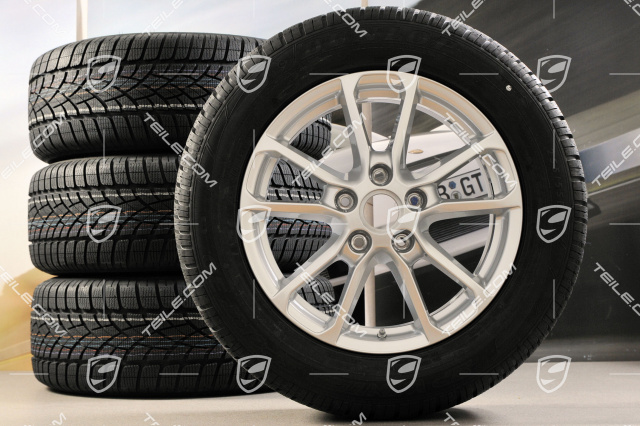 18-inch winter wheels set "Cayenne" facelift 2014->, alloy rims 8J x 18 ET53 + Dunlop winter tyres 255/55 R18, with TPM