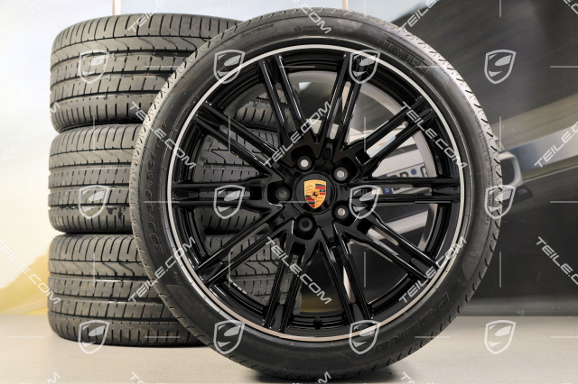 21-inch SportEdition summer wheel set, black, high gloss, 4 wheels 10J x 21 ET 50+4 tyres 295/35 R 21 107YXL, without TPMS