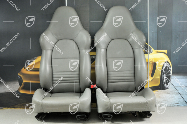 Sport seat (broad), manual adjustment, heating, leather, graphite grey, set L+R