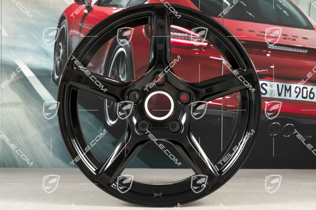 18-inch wheel rim Boxster IV, 9,5J x 18 ET49, black high gloss