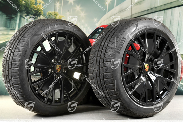 20-inch Turbo S Aero Design winter wheel set, rims 9J x 20 ET54 + 11J x 20 ET60 + Pirelli winter tyres 245/45 R20 + 285/40 R20, black satin matt