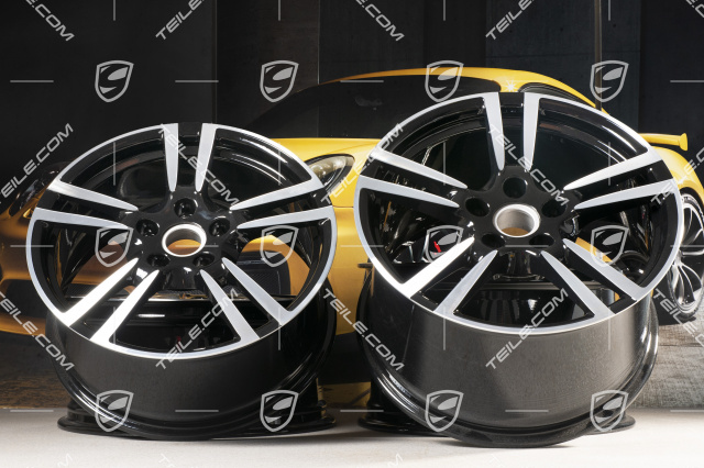 19-inch Turbo II wheel set, 8,5J x 19 ET56 + 11J x 19 ET51, for Turbo / Turbo S / GTS, black high gloss