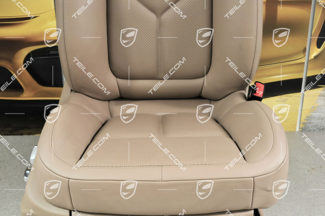 Seat, el. adjustment, leather, Light tartufo, Porsche Crest, R