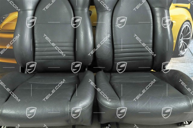 Sport seat (broad), manual adjustment, leather, black, set L+R