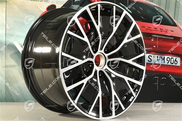 20-inch wheel rim Taycan Turbo S Aero Design, 11J x 20 ET60, black high gloss + glossy Surface
