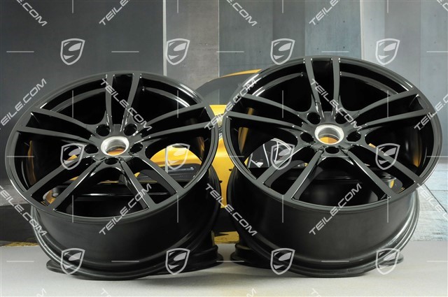 21-inch wheel rim set Cayenne Turbo, 11J x 21 ET58 + 9,5J x 21 ET46, high-gloss black