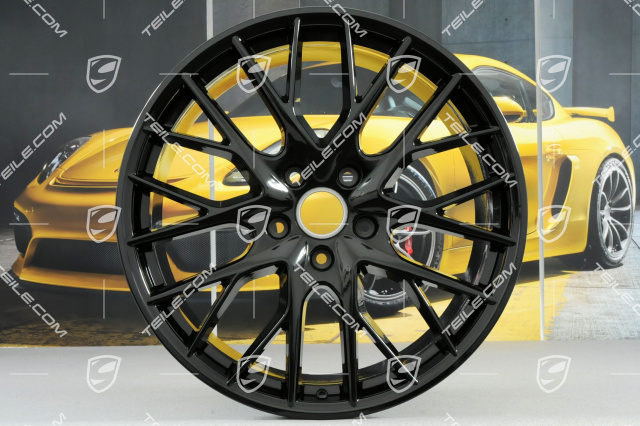 21-inch wheel rim set Panamera Sport Design, 9,5J x 21 ET71 + 10,5J x 21 ET71, black high gloss