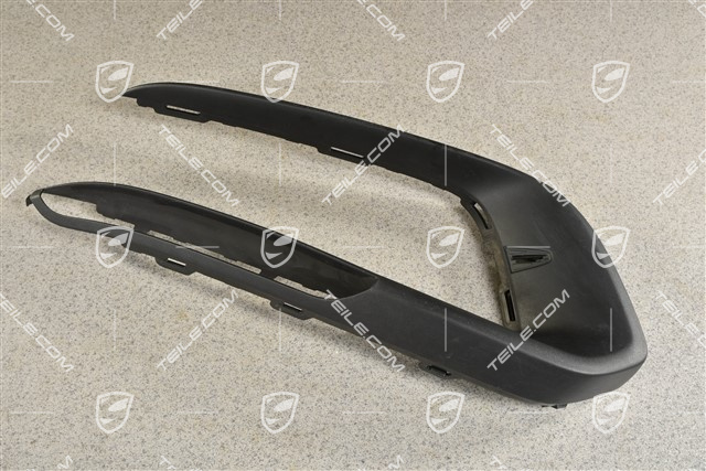 Cover trim for front bumper retaining frame, Matt black, L