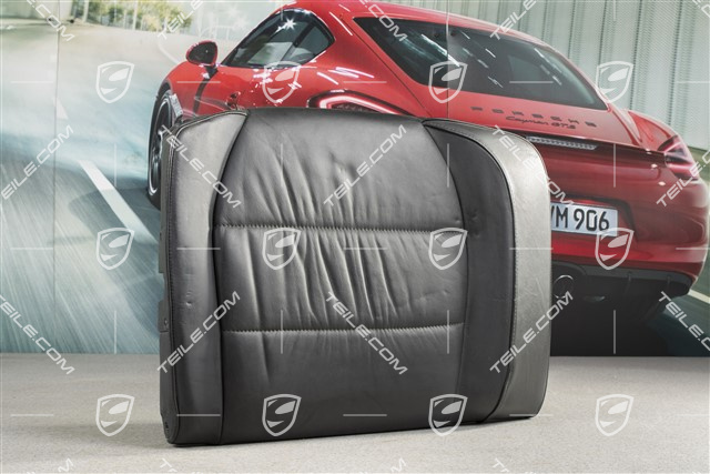 Back seat backrest, Draped leather, black, Cabrio, R