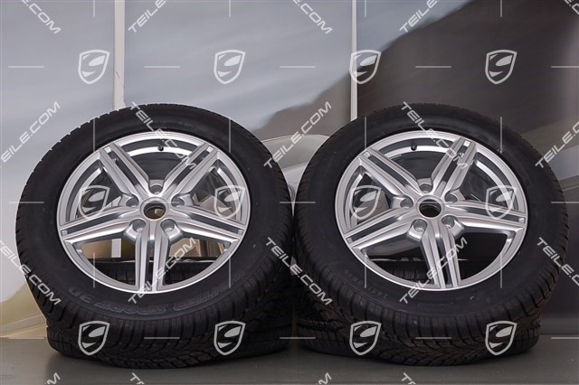 19-inch Cayenne Design II winter wheel set, 4 wheels 8,5 J x 19 ET 59 + 4 winter tires Dunlop 265/50 R 19 110V XL M+S, without TPMS
