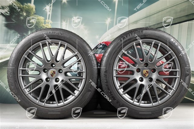 20" Koła letnie RS Spyder Design, 4x felgi 9,5J x 20 ET47 + NOWE opony 275/45 R20, platynowy satynowy półmat, z czujnikami ciśnienia RDK