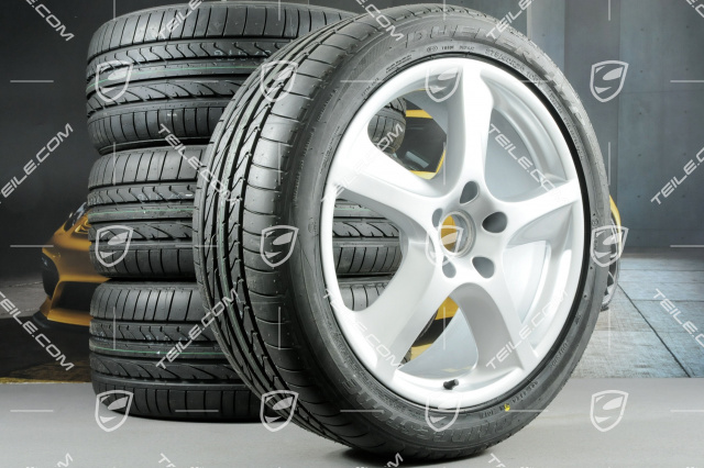 20-inch Cayenne SportTechno wheel set, with summer tyres, wheel rims front 9-inch + rear 9-inch + NEW tyres Bridgestone Dueler 275/40 R20, without TPMS