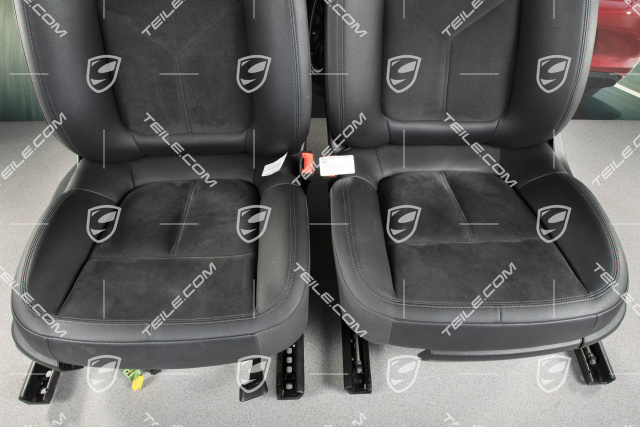 Seats, manual/electric adjustable, heating, Leatherette/Alcantara, black, set (L+R)